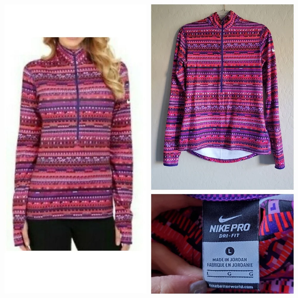 Nike Pro Dri-fit 1/2 zip Pullover Large